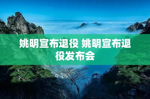 姚明宣布退役 姚明宣布退役发布会