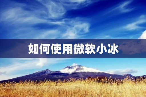 如何使用微软小冰