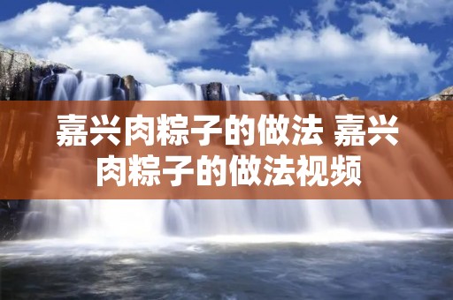 嘉兴肉粽子的做法 嘉兴肉粽子的做法视频