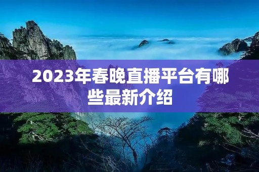 2023年春晚直播平台有哪些最新介绍