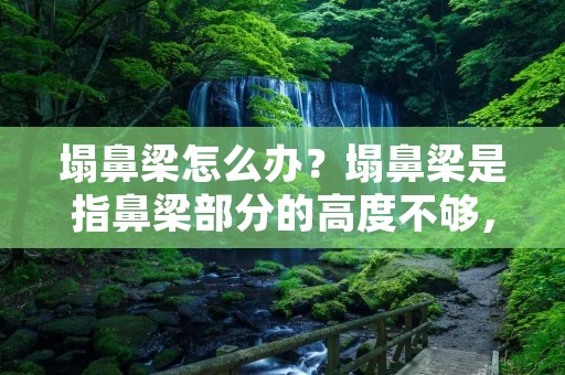 塌鼻梁怎么办?塌鼻梁是指鼻梁部分的高度不够,导致鼻子看起来比较扁平。这是很多人都会遇到的问题,特别是亚洲人。但是,这个问题并不是不可解决的。本文将为您介绍塌鼻梁的原因以及解决方法。 塌鼻梁怎么办?塌鼻梁是指鼻梁部分的高度不够,导致鼻子看起来比较扁平。这是很多人都会遇到的问题,特别是亚洲人。但是,这个问题并不是不可解决的。本文将为您介绍塌鼻梁的原因以及解决方法。