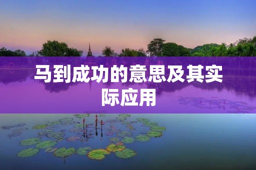 马到成功的意思及其实际应用