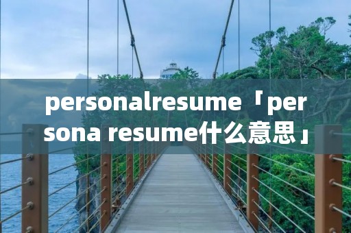 personalresume「persona resume什么意思」 personalresume「persona resume什么意思」