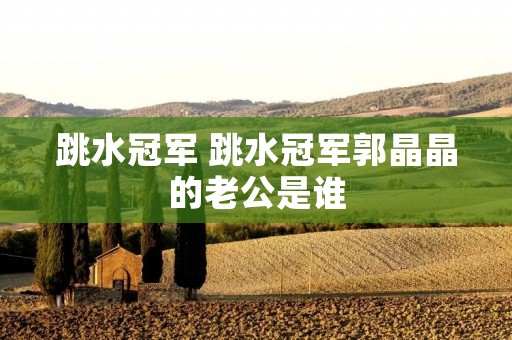 跳水冠军 跳水冠军郭晶晶的老公是谁