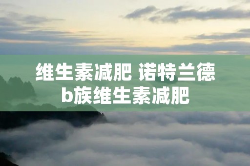 维生素减肥 诺特兰德b族维生素减肥