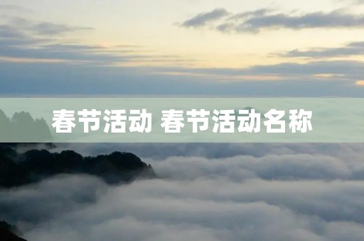 春节活动 春节活动名称