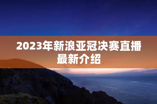 2023年新浪亚冠决赛直播最新介绍