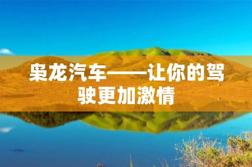 枭龙汽车——让你的驾驶更加** 枭龙汽车——让你的驾驶更加**