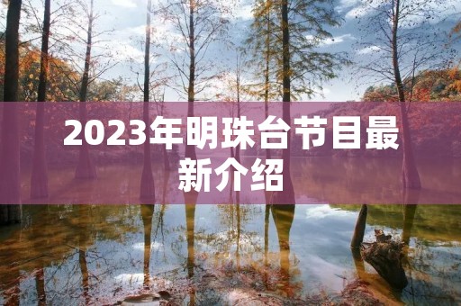 2023年明珠台节目最新介绍