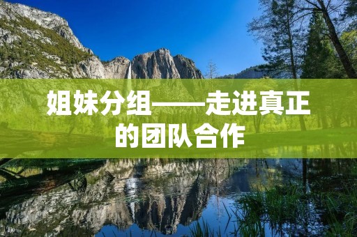 姐妹分组——走进真正的团队合作 姐妹分组——走进真正的团队合作