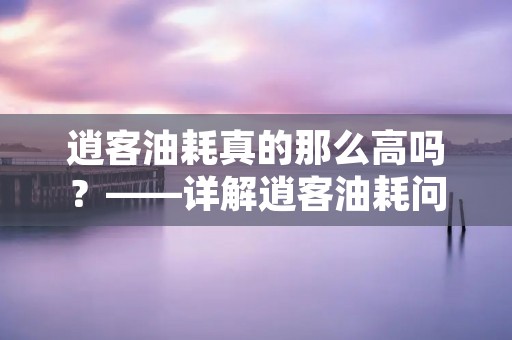 逍客油耗真的那么高吗?——详解逍客油耗问题 逍客油耗真的那么高吗?——详解逍客油耗问题