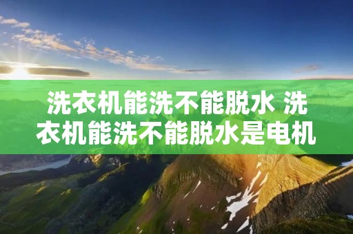 洗衣机能洗不能脱水 洗衣机能洗不能脱水是电机坏了吗