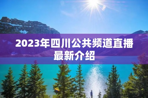 2023年四川公共频道直播最新介绍