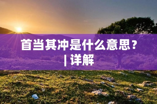 首当其冲是什么意思？| 详解