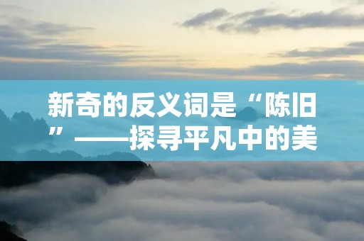 新奇的反义词是“陈旧”——探寻平凡中的美好