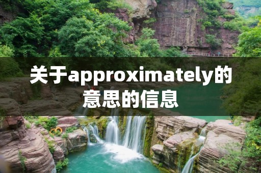 关于approximately的意思的信息