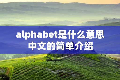 alphabet是什么意思中文的简单介绍
