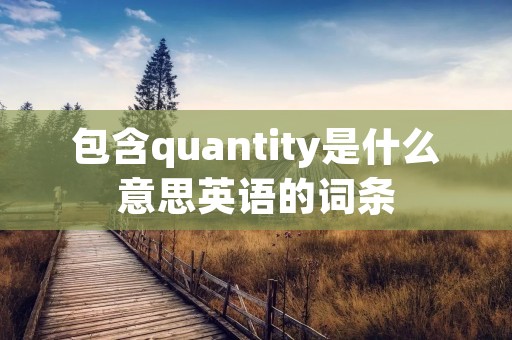 包含quantity是什么意思英语的词条 包含quantity是什么意思英语的词条