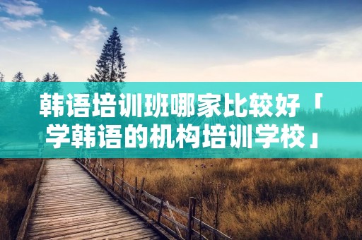 韩语培训班哪家比较好「学韩语的机构培训学校」