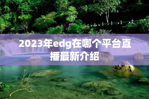 2023年edg在哪个平台直播最新介绍