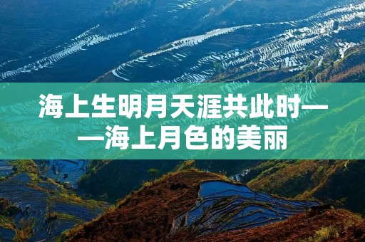 海上生明月天涯共此时——海上月色的美丽