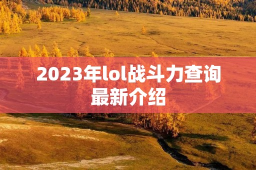 2023年lol战斗力查询最新介绍