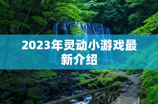 2023年灵动小游戏最新介绍