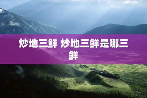 炒地三鲜 炒地三鲜是哪三鲜