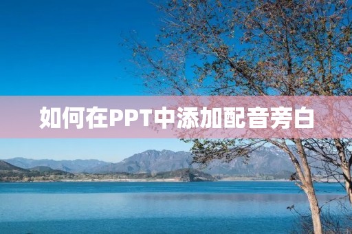 如何在PPT中添加配音旁白