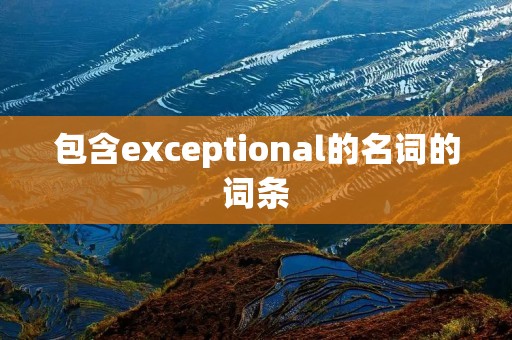 包含exceptional的名词的词条 包含exceptional的名词的词条