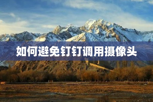 如何避免钉钉调用摄像头