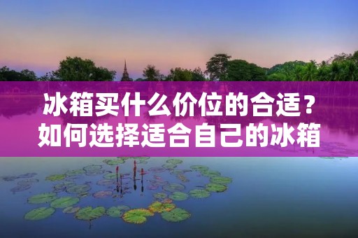 冰箱买什么价位的合适？如何选择适合自己的冰箱？