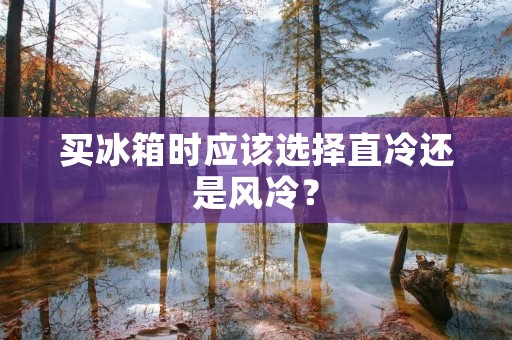 买冰箱时应该选择直冷还是风冷？