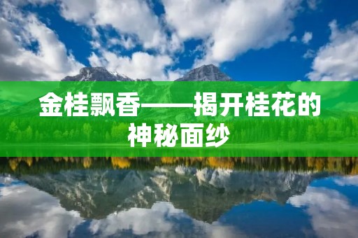 金桂飘香——揭开桂花的神秘面纱