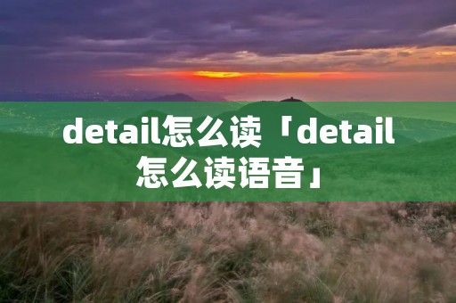 detail怎么读「detail怎么读语音」 detail怎么读「detail怎么读语音」