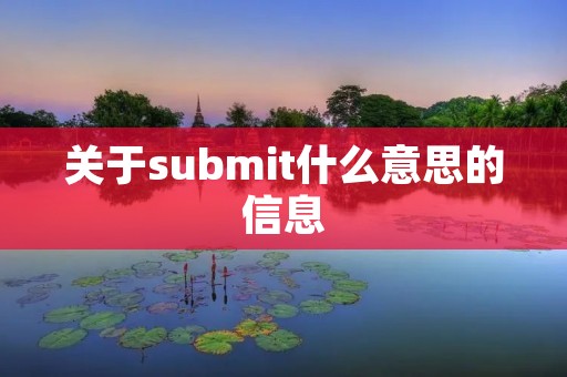 关于submit什么意思的信息 关于submit什么意思的信息