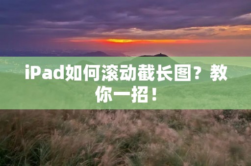 iPad如何滚动截长图?教你一招!