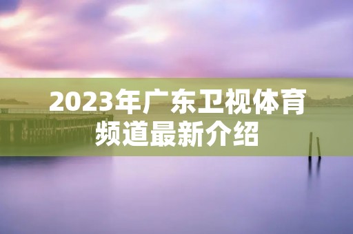 2023年广东卫视体育频道最新介绍