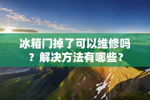 冰箱门掉了可以维修吗？解决方法有哪些？