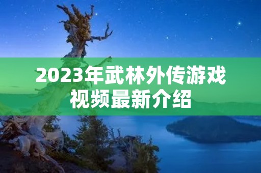 2023年武林外传游戏视频最新介绍