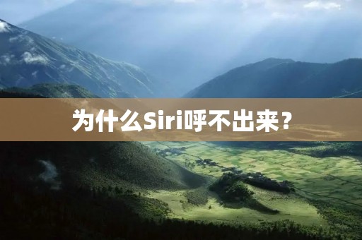 为什么Siri呼不出来?