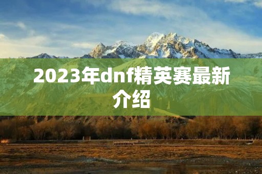 2023年dnf精英赛最新介绍