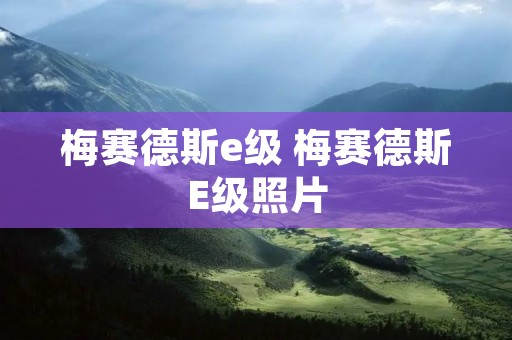 梅赛德斯e级 梅赛德斯E级照片