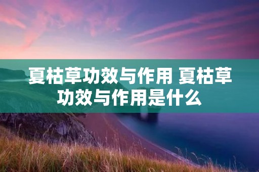 夏枯草功效与作用 夏枯草功效与作用是什么