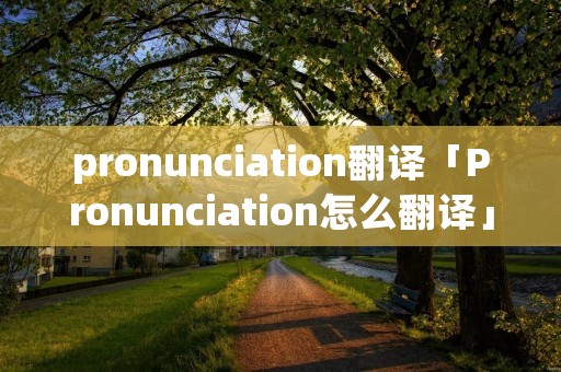 pronunciation翻译「Pronunciation怎么翻译」