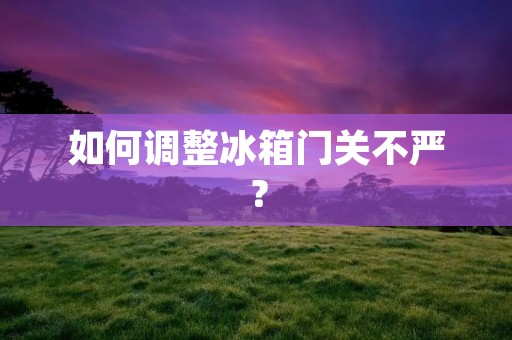 如何调整冰箱门关不严？