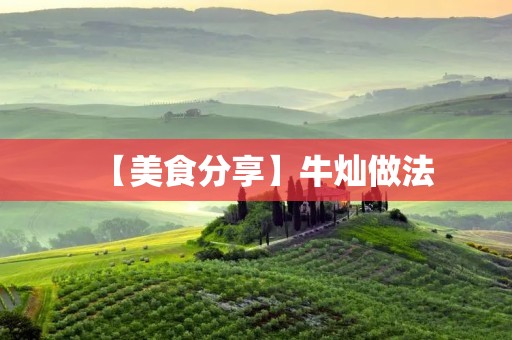 【美食分享】牛灿做法：口感鲜美，做法简单易学