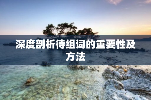 深度剖析待组词的重要性及方法