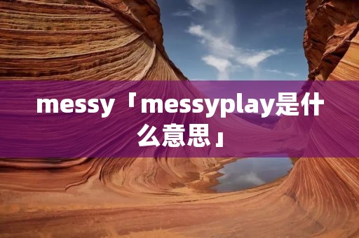 messy「messyplay是什么意思」