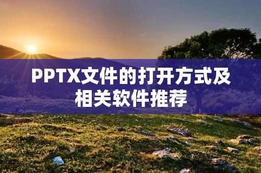 PPTX文件的打开方式及相关软件推荐